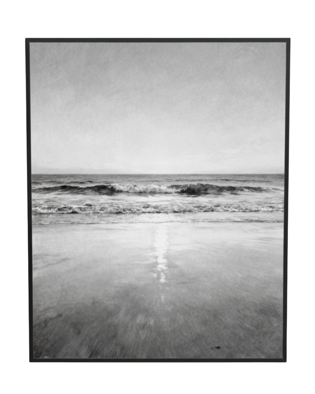 Silent Surf Black and White Beach Prints