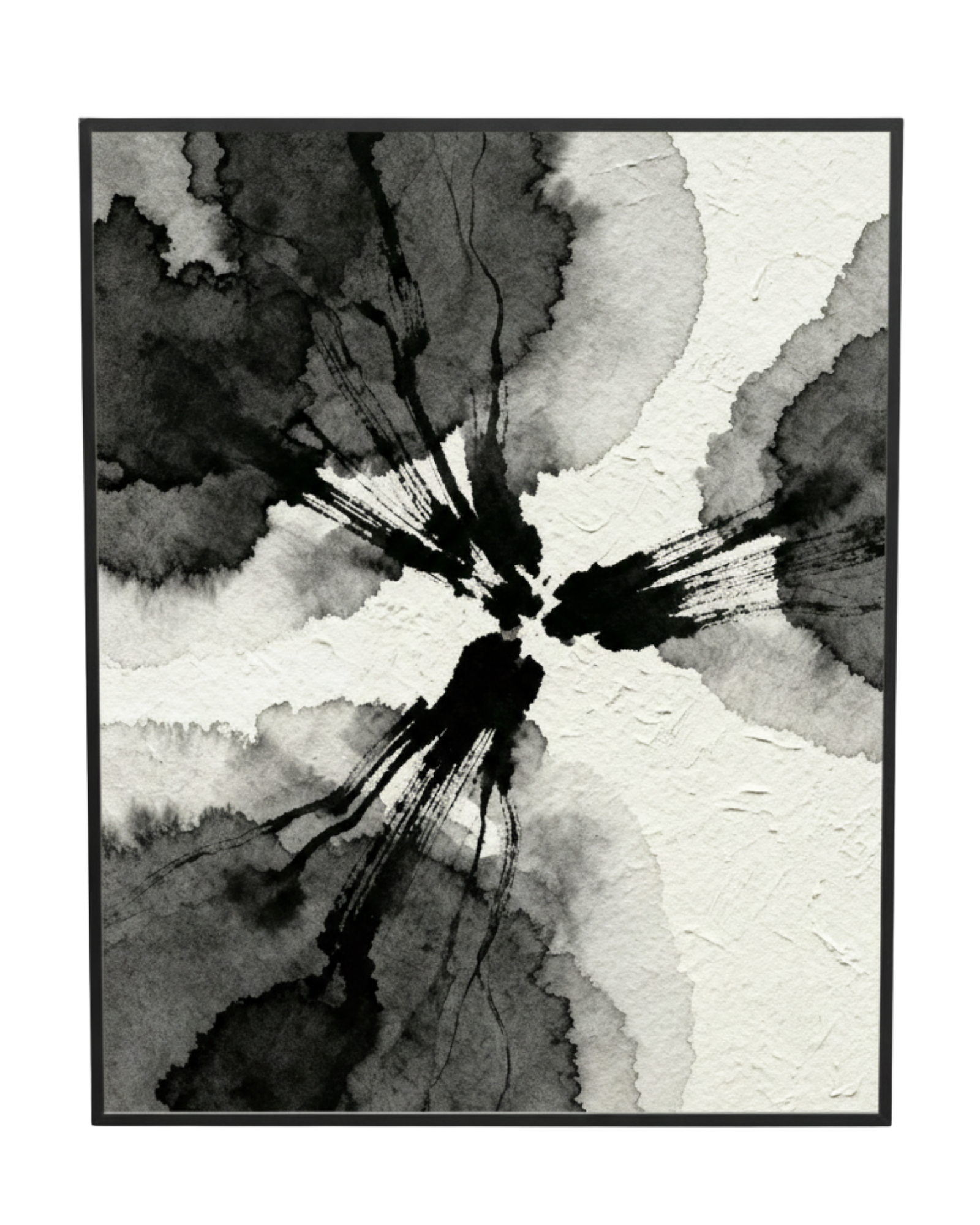 Ink Fracture Black and White Abstract Prints