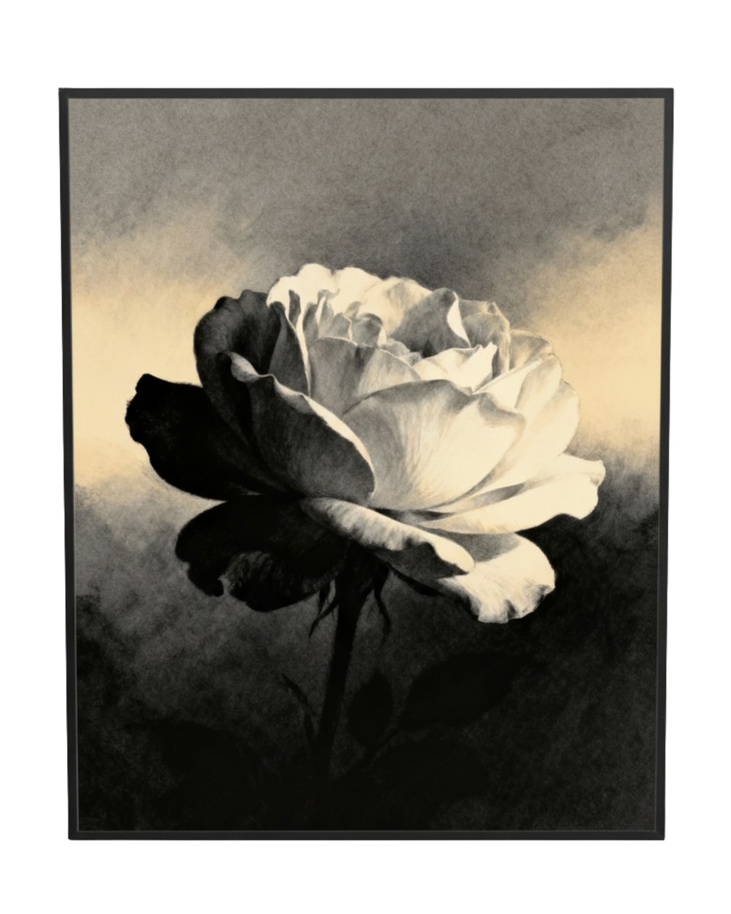 Contrast Bloom Black and White Peony Wall Art