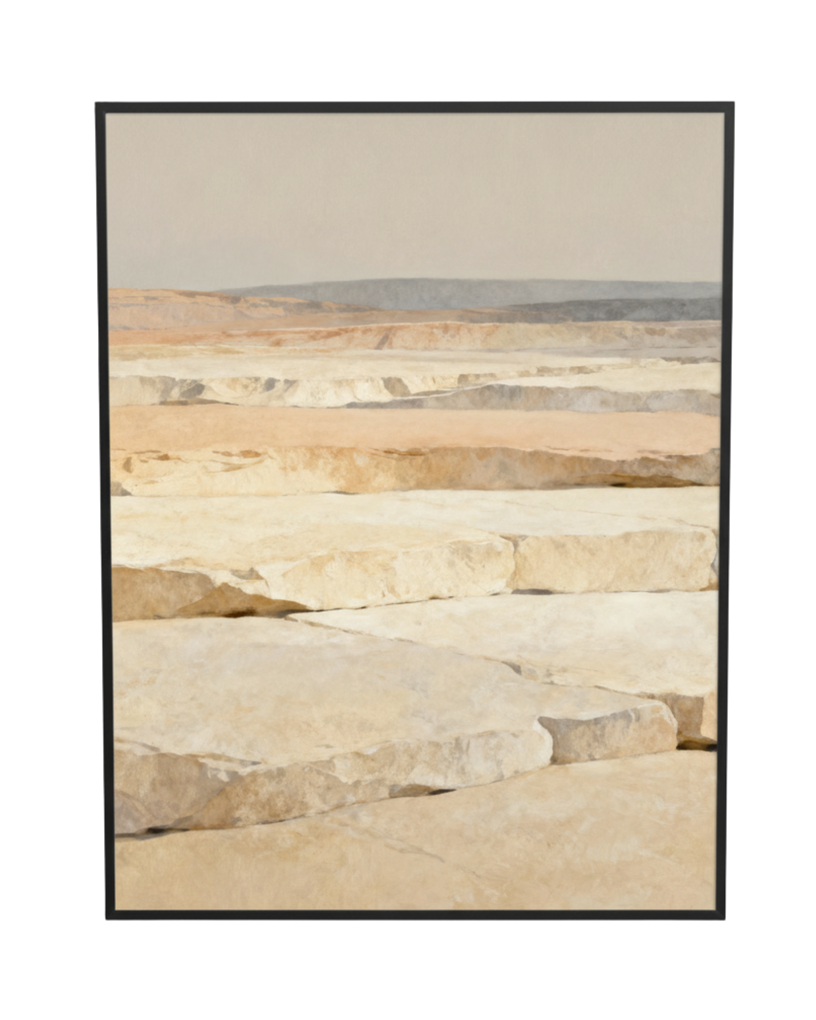 Calm Stone Horizon Neutral Wall Art