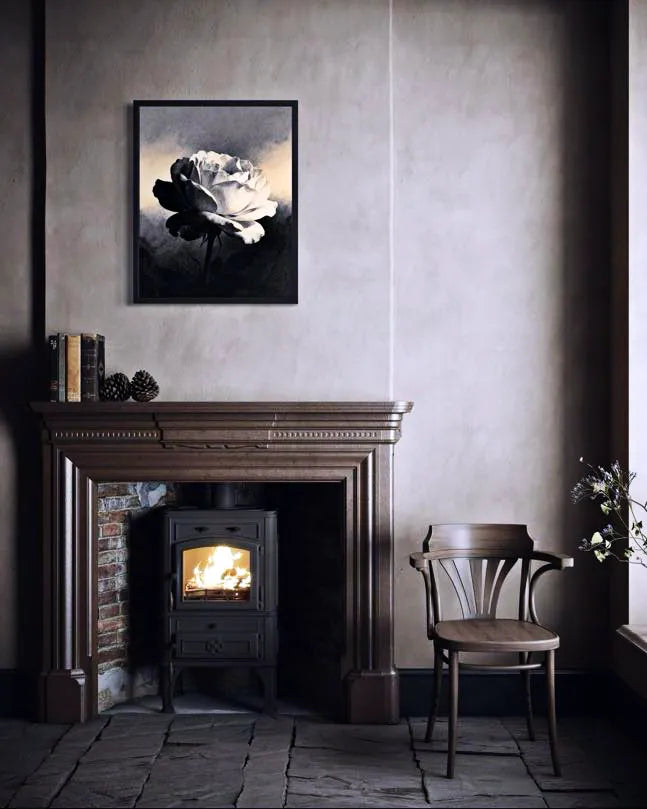 Contrast Bloom Black and White Peony Wall Art