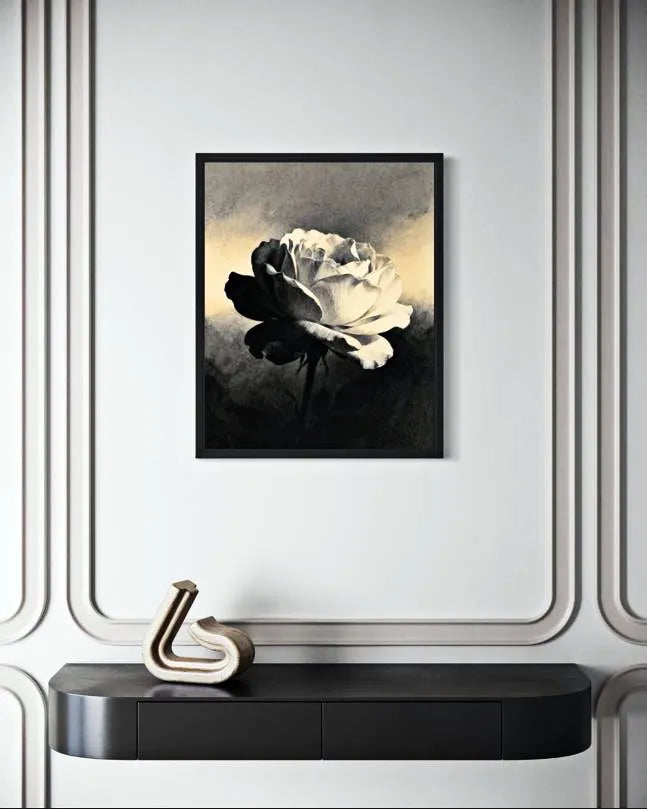 Contrast Bloom Black and White Peony Wall Art