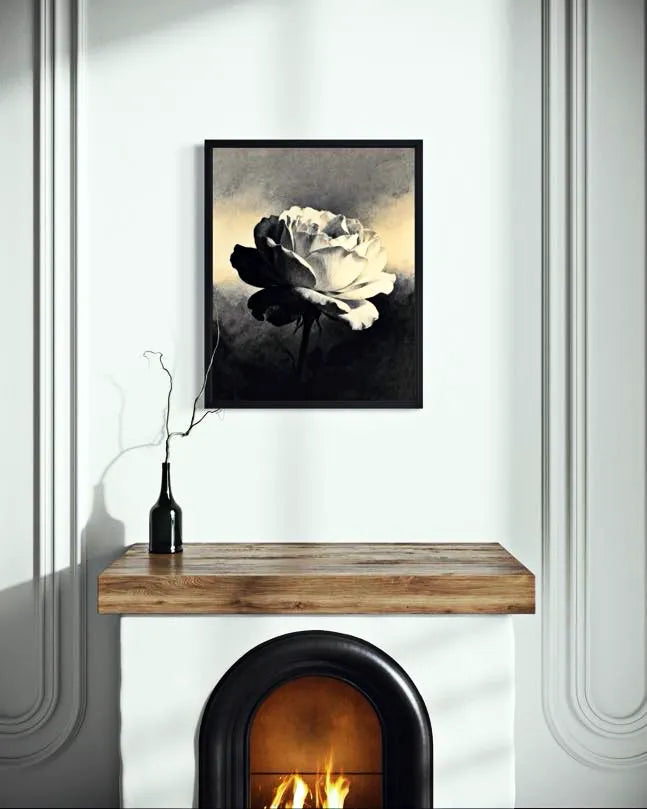 Contrast Bloom Black and White Peony Wall Art