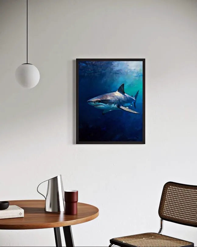 Deep Blue Hunter Shark Wall Art