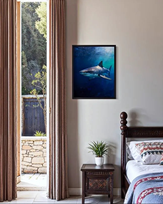 Deep Blue Hunter Shark Wall Art