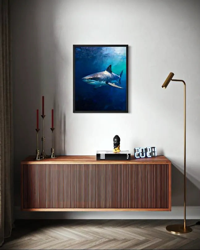 Deep Blue Hunter Shark Wall Art