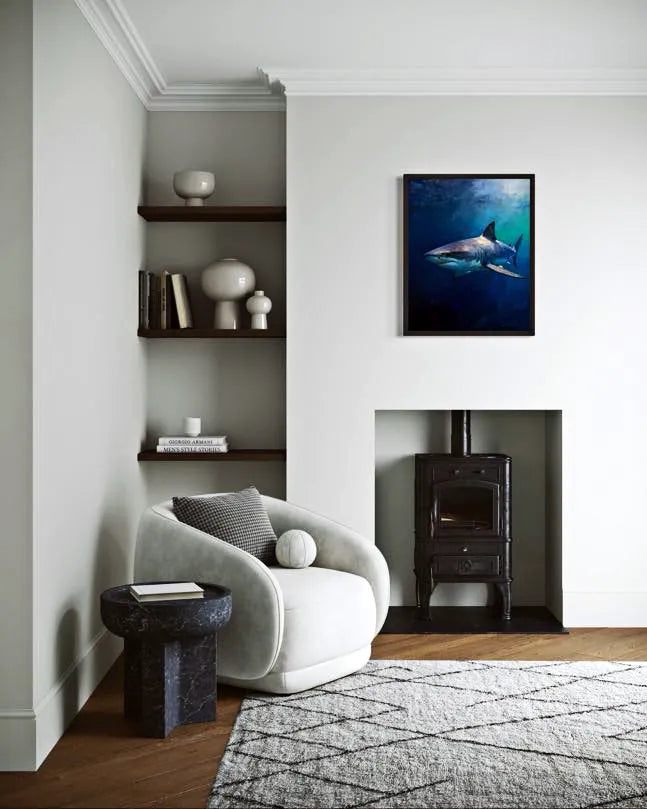 Deep Blue Hunter Shark Wall Art