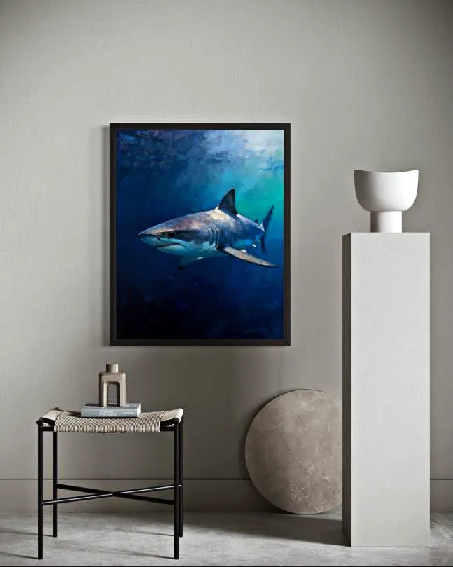 Deep Blue Hunter Shark Wall Art