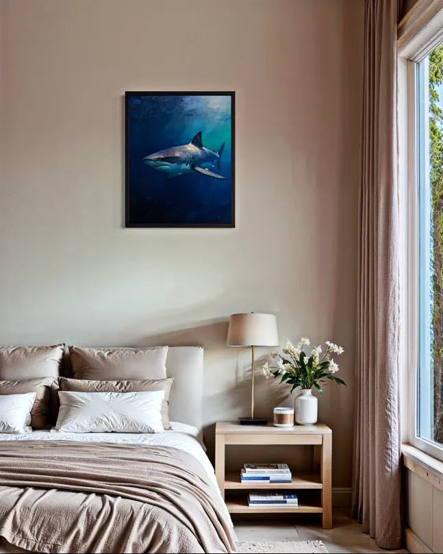 Deep Blue Hunter Shark Wall Art