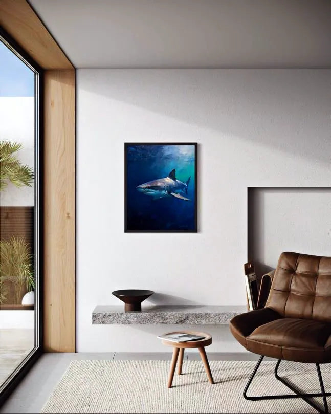 Deep Blue Hunter Shark Wall Art