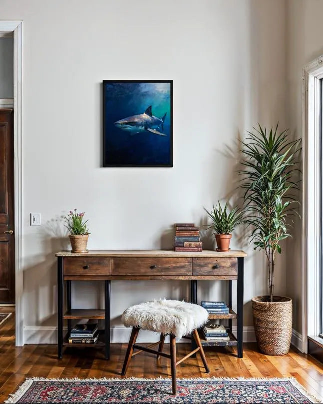 Deep Blue Hunter Shark Wall Art