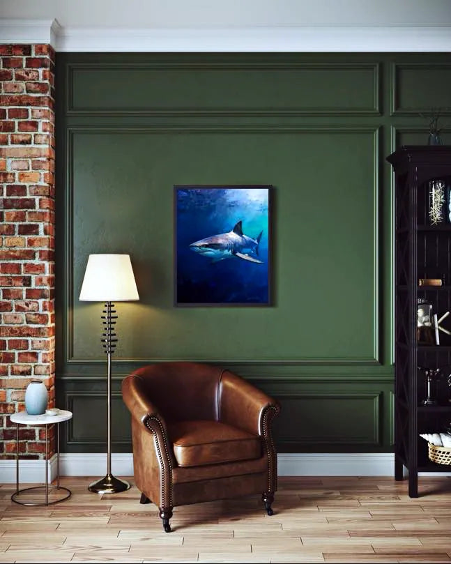 Deep Blue Hunter Shark Wall Art