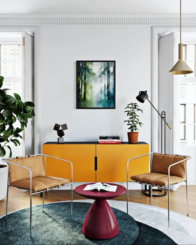 Misted Forest Glow Green Abstract Wall Art