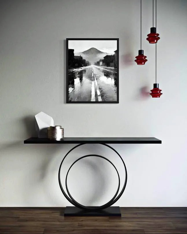 Rainstreet Black and White Wall Painting