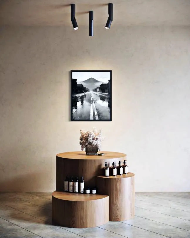 Rainstreet Black and White Wall Painting