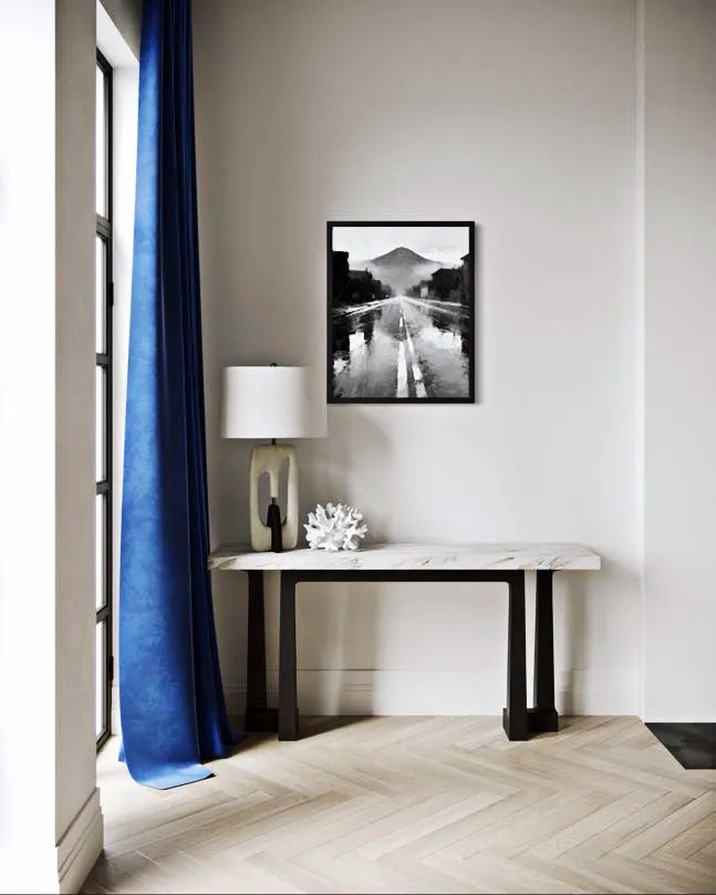 Rainstreet Black and White Wall Painting