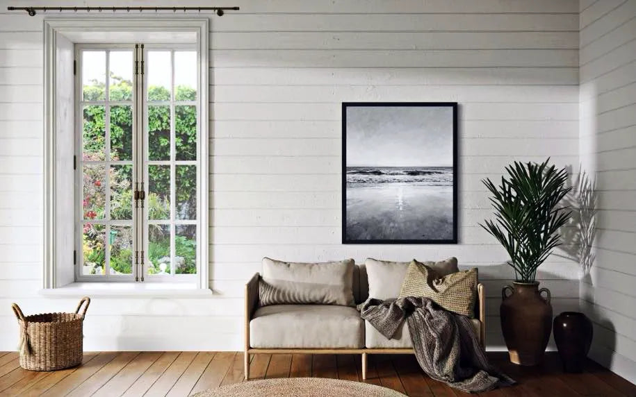 Silent Surf Black and White Beach Prints