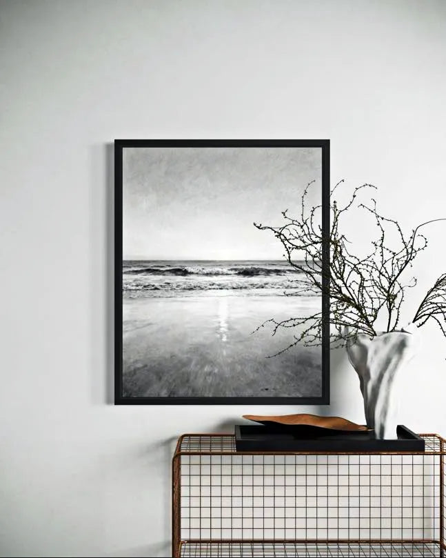 Silent Surf Black and White Beach Prints