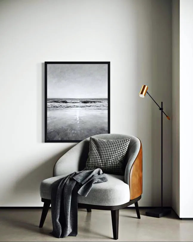 Silent Surf Black and White Beach Prints