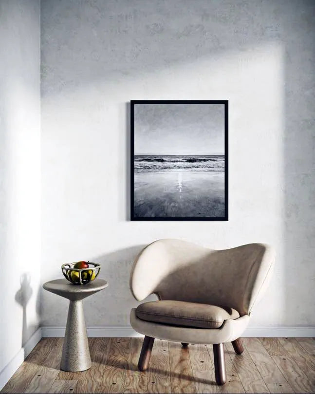 Silent Surf Black and White Beach Prints