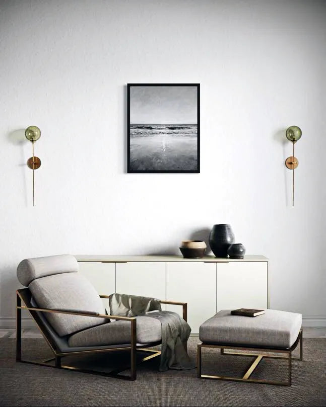 Silent Surf Black and White Beach Prints