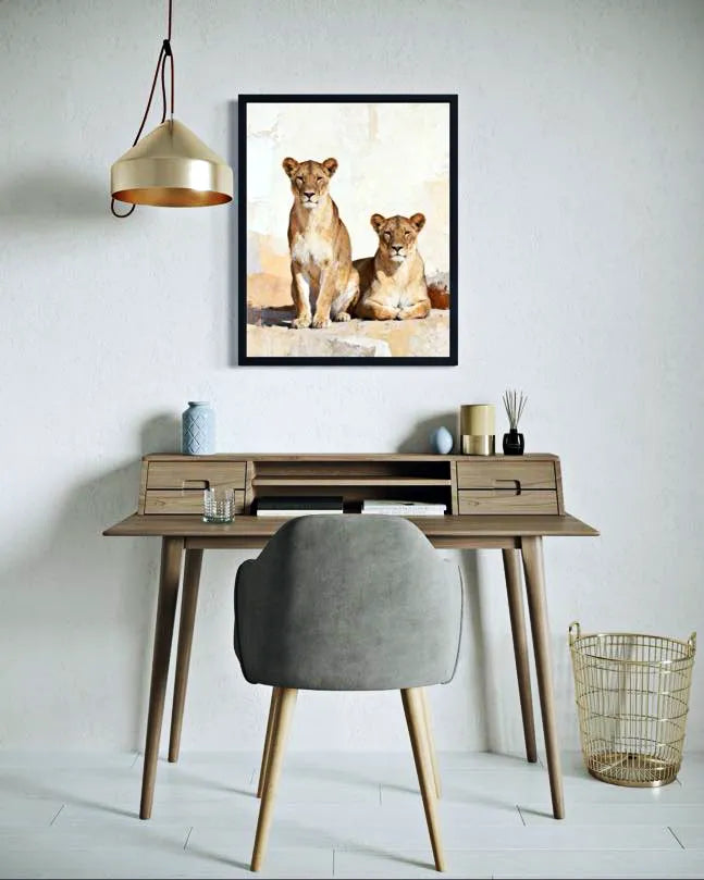 Soft Safari Lion Animal Wall Art