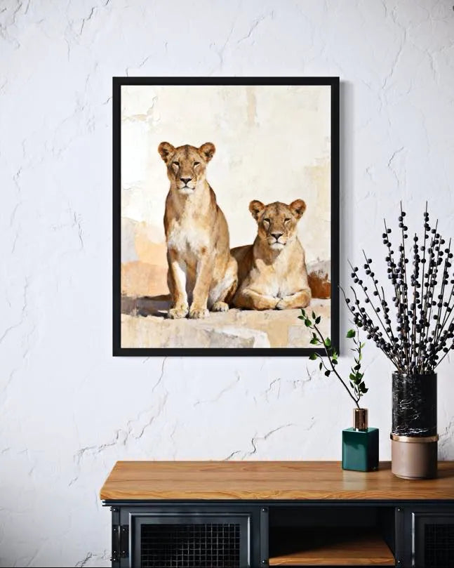 Soft Safari Lion Animal Wall Art