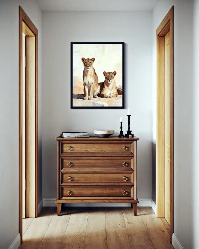 Soft Safari Lion Animal Wall Art