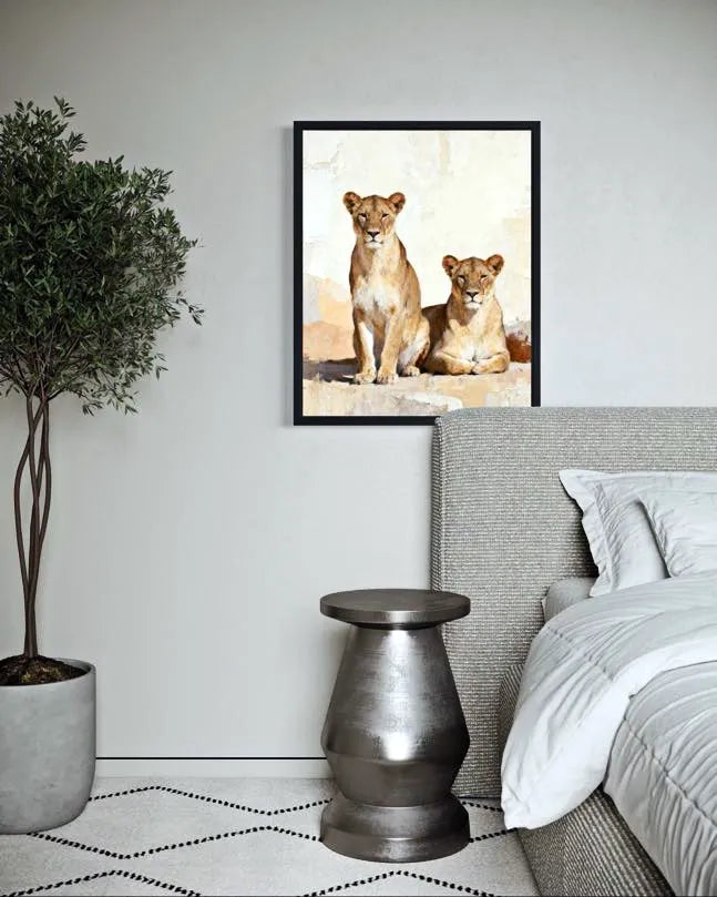 Soft Safari Lion Animal Wall Art