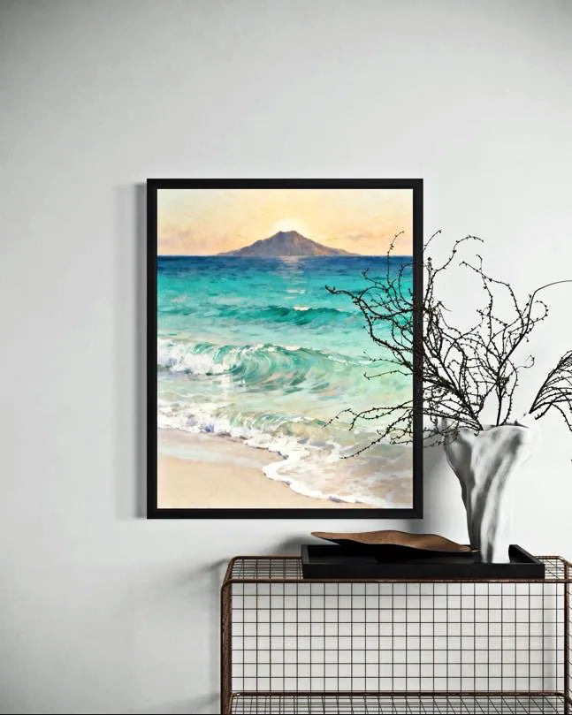 Turquoise Shoreline Ocean Wall Decor