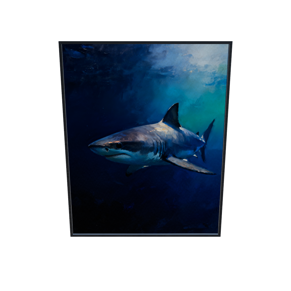 Deep Blue Hunter Shark Wall Art