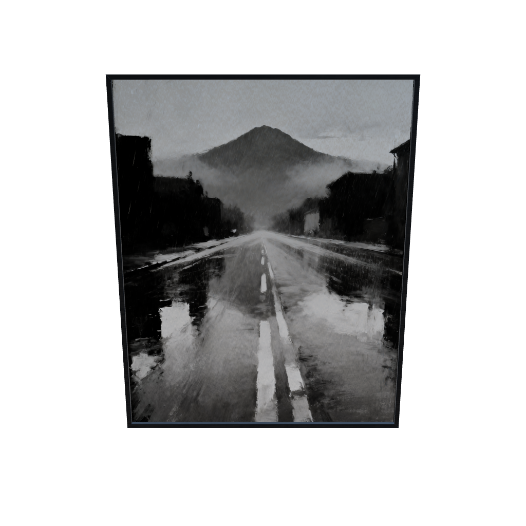 Rainstreet Black and White Wall Painting